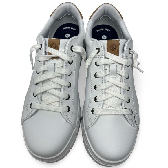 New Sperry Mens Winslow LACE to Toe Sneaker White Leather sz 8 - Picture 3 of 8